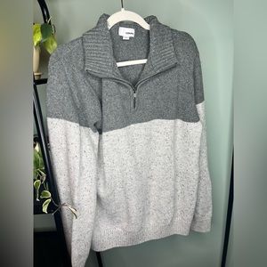 Grey&white, Zip Up, Turtle neck,